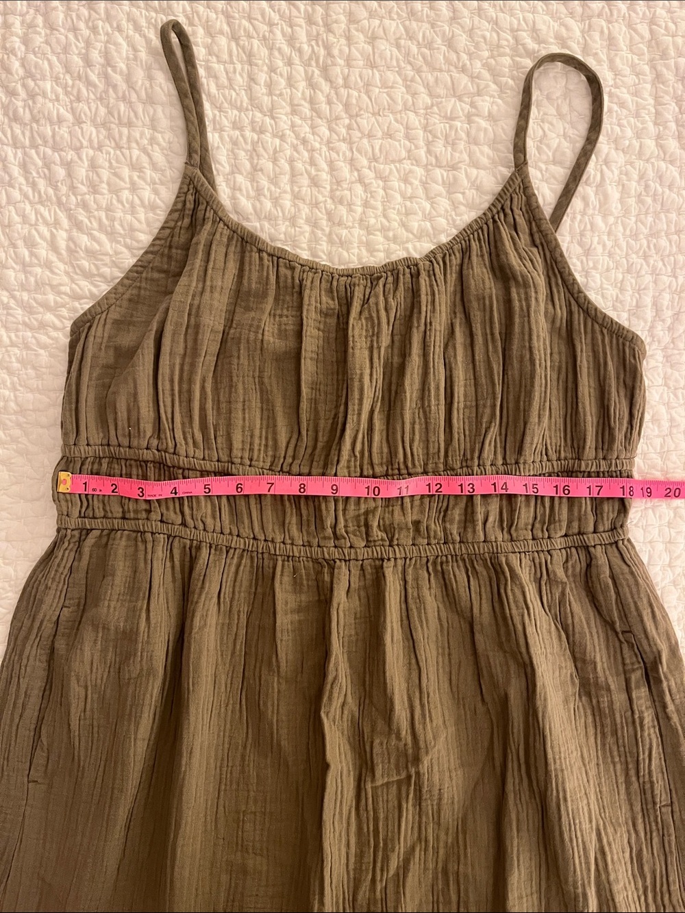 Pact Women’s Olive Green Maxi Sundress with Spaghetti Straps - Picture 8 of 10